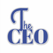 Modern Minimal Der CEO Blau Aufkleber (Vorderseite)