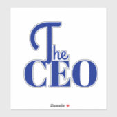 Modern Minimal Der CEO Blau Aufkleber (Blatt)