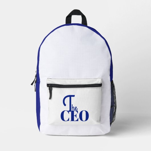 Modern Minimal Der CEO Blau Bedruckter Rucksack (Vorderseite)