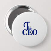Modern Minimal Der CEO Blau Button (Vorne & Hinten)