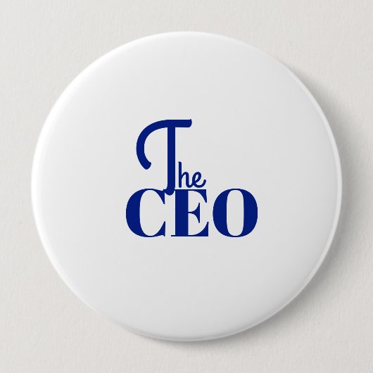 Modern Minimal Der CEO Blau Button (Vorderseite)
