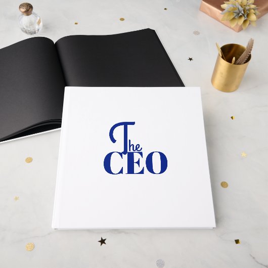 Modern Minimal Der CEO Blau Gästebuch (Vorderseite offen)
