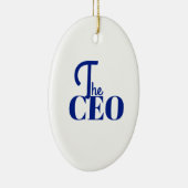 Modern Minimal Der CEO Blau Keramik Ornament (Rechts)