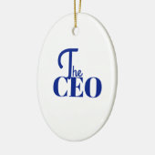 Modern Minimal Der CEO Blau Keramik Ornament (Links)