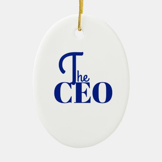 Modern Minimal Der CEO Blau Keramik Ornament (Vorne)