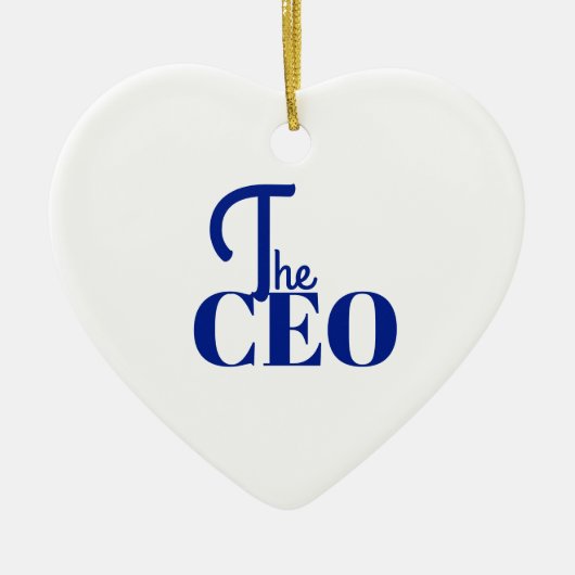 Modern Minimal Der CEO Blau Keramik Ornament (Vorne)