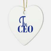 Modern Minimal Der CEO Blau Keramik Ornament (Links)