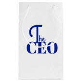 Modern Minimal Der CEO Blau Kleine Geschenktüte (Rückseite)