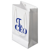 Modern Minimal Der CEO Blau Kleine Geschenktüte (Vorderseite Schrägansicht)