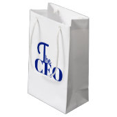 Modern Minimal Der CEO Blau Kleine Geschenktüte (Rückseite Schrägansicht)