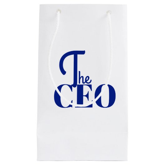 Modern Minimal Der CEO Blau Kleine Geschenktüte (Vorderseite)