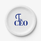 Modern Minimal Der CEO Blau Pappteller (Vorderseite)