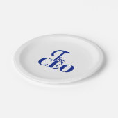 Modern Minimal Der CEO Blau Pappteller (Schrägansicht)