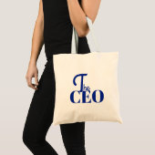 Modern Minimal Der CEO Blau Tragetasche (Vorderseite (Produkt))