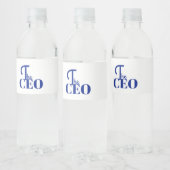Modern Minimal Der CEO Blau Wasserflaschenetikett (Flaschen)