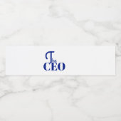 Modern Minimal Der CEO Blau Wasserflaschenetikett (Einzelnes Label)