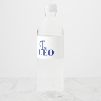 Modern Minimal Der CEO Blau Wasserflaschenetikett