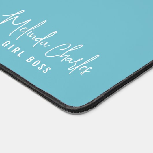 MODERN MINIMAL Design Solid türkis blau Schreibtischunterlage (Ecke)