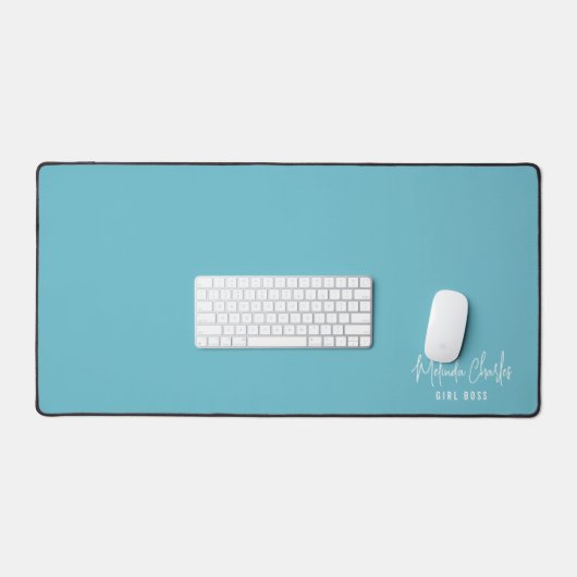 MODERN MINIMAL Design Solid türkis blau Schreibtischunterlage (Tastatur & Maus)
