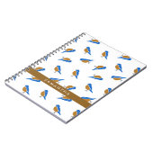 Modern Minimal Eastern Bluebird Pattern Notizblock (Linke Seite)
