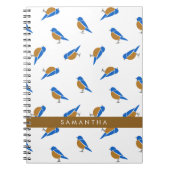 Modern Minimal Eastern Bluebird Pattern Notizblock (Vorderseite)