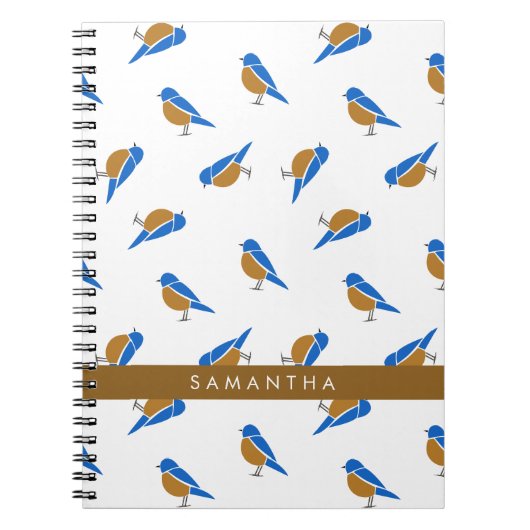 Modern Minimal Eastern Bluebird Pattern Notizblock (Vorderseite)