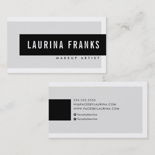 MODERN MINIMAL, einfach hellgrau, schick Visitenkarte (Vorne/Hinten)