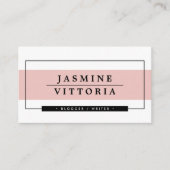 MODERN MINIMAL, einfache Bänder, blassrosa Visitenkarte (Vorderseite)