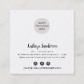 MODERN MINIMAL einfache Dankeschön Korallenrosa LO Quadratische Visitenkarte (Rückseite)