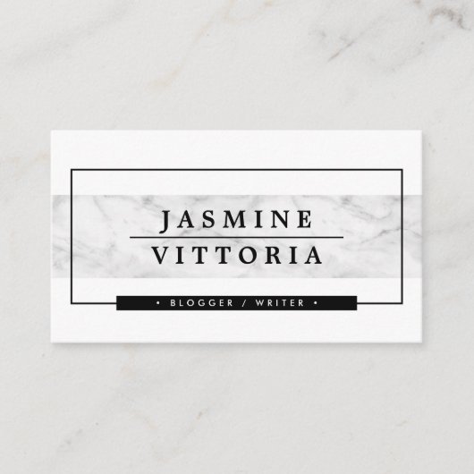 MODERN MINIMAL, einfache graue Banderole aus Marmo Visitenkarte (Vorderseite)