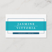 MODERN MINIMAL einfache Grenze türkisblaue Marine Visitenkarte (Vorderseite)