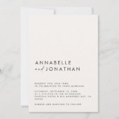 Modern Minimal einfache Hochzeitdetails QR-Code Einladung (Vorderseite)