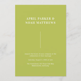 Modern Minimal einfache Typografie Chartreuse Gree Einladung