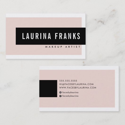 MODERN MINIMAL, einfacher Name, schwarz rot Visitenkarte (Vorne/Hinten)