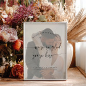 Modern Minimal Elegant Script Wedding Photo Sign Poster