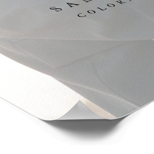 Modern Minimal Elegant Script Wedding Photo Sign Poster (Ecke)