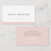 MODERN MINIMAL elegant stilvoll schlicht rosa Visitenkarte (Vorne/Hinten)