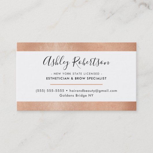 MODERN MINIMAL elegant stilvoll, schlicht, Rose Go Visitenkarte (Vorderseite)