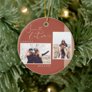 Modern, Minimal Elegante Terra Cotta 2 Tone 2 Foto Keramik Ornament