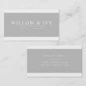 MODERN MINIMAL eleganter Streifen einfach hellgrau Visitenkarte (Vorne/Hinten)