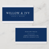 MODERN MINIMAL eleganter Streifen einfache dunkelb Visitenkarte (Vorne/Hinten)