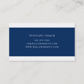 MODERN MINIMAL eleganter Streifen einfache dunkelb Visitenkarte (Rückseite)