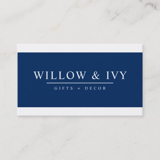 MODERN MINIMAL eleganter Streifen einfache dunkelb Visitenkarte (Vorderseite)