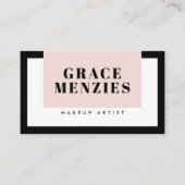 MODERN MINIMAL Farbblock Schwarz Rosa Schwarz Visitenkarte (Vorderseite)