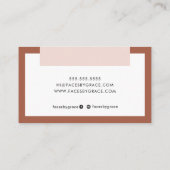 MODERN MINIMAL Farbe Block Chic Ton rot Rosa Visitenkarte (Rückseite)