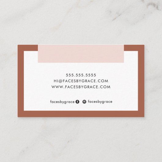 MODERN MINIMAL Farbe Block Chic Ton rot Rosa Visitenkarte (Rückseite)