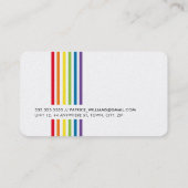 MODERN MINIMAL farbenfroher, einfacher Regenbogens Visitenkarte (Rückseite)