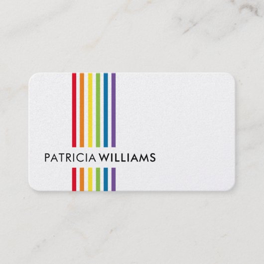 MODERN MINIMAL farbenfroher, einfacher Regenbogens Visitenkarte (Vorderseite)