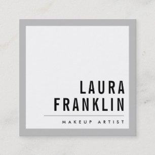 MODERN MINIMAL fett hellgrau schwarz Quadratische Visitenkarte