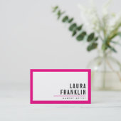 MODERN MINIMAL fett hellrosa schwarz Visitenkarte (Stehend Vorderseite)